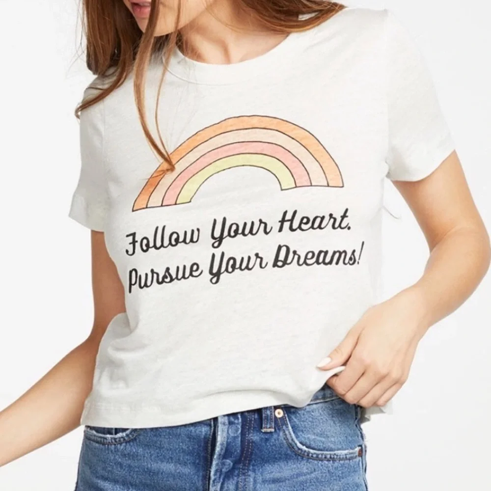 CHASER NEW Follow Your Heart Graphic Tee Shirt S/M - Picture 2 of 8